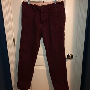ABERCROMBIE PANTS CHINOS BURGUNDY